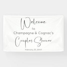 Modern Script Couples Douche Welkom Spandoek