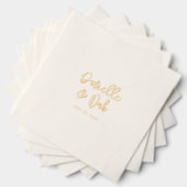 Modern Script Couples Naam Custom Wedding Folie Servetten (Insitu (Gestapeld))