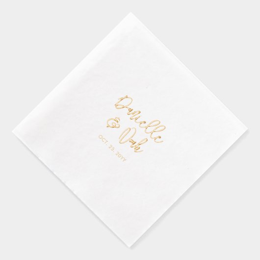 Modern Script Couples Naam Custom Wedding Folie Servetten (Rechts)