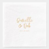Modern Script Couples Naam Custom Wedding Folie Servetten (Voorkant)