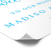 Modern Script Couples Names Wedding Welcome Sign Poster (Hoek)