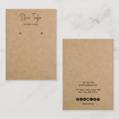 Modern Script Craft Paper Oorbel Display Kaart Visitekaartje (Voorkant / Achterkant)