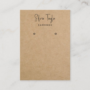 Modern Script Craft Paper Oorbel Display QR-code Visitekaartje