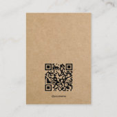 Modern Script Craft Paper Oorbel Display QR-code Visitekaartje (Achterkant)
