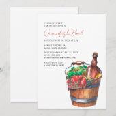 Modern Script Crawfish Seafood Boil Party Kaart (Voorkant / Achterkant)