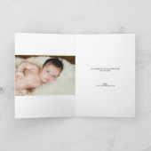 Modern Script Custom Baby shower Foto's Bedankkaart (Binnen)