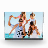 Modern Script Custom Family Photo Block Fotoblokken (Voorkant)