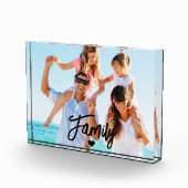 Modern Script Custom Family Photo Block Fotoblokken (Rechts)