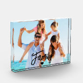Modern Script Custom Family Photo Block Fotoblokken (Links)