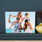 Modern Script Custom Family Photo Block Fotoblokken