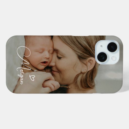 Modern Script Custom Family Volledige foto Case-Mate iPhone Case (Achterkant (horizontaal))