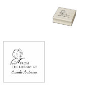 Modern Script Custom Library Boek Eenvoudige vlind Rubberstempel (Gestempeld)