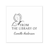 Modern Script Custom Library Boek Eenvoudige vlind Zelfinktende Stempel (Design)