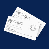 Modern Script Custom Logo Gift Certificaat Kaart