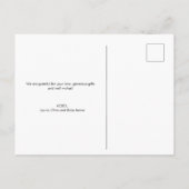 Modern Script Custom Pasgeboren Foto Baby shower Briefkaart (Achterkant)