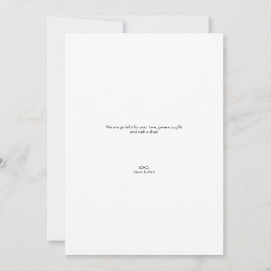 Modern Script Custom Photo Couple Baby shower Bedankkaart (Achterkant)