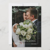 Modern Script Custom Photo Elegant Wedding  Kaart (Voorkant)