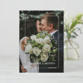 Modern Script Custom Photo Elegant Wedding  Kaart (Staand voorkant)