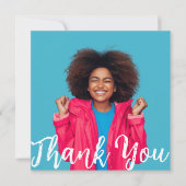 Modern Script Custom Photo Graduation Thank You I Kaart (Voorkant)
