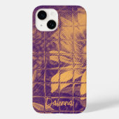 Modern Script Daisy Flower Waterverf Paarse Case-Mate iPhone Case (Achterkant)
