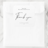 Modern Script Dank u bruiloft gunst kaars Vierkante Sticker (Tas)