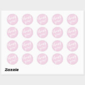 Modern script dank u eenvoudig blush roze ronde sticker (Vel)