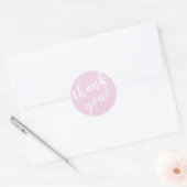 Modern script dank u eenvoudig blush roze ronde sticker (Envelop)