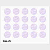 Modern script dank u eenvoudige blush Paarse Ronde Sticker (Vel)