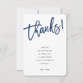 MODERN SCRIPT dank u opmerking marine blauwe inkt Kaart (Voorkant)