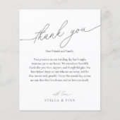 Modern Script Dank u trouwplaatskaart (Voorkant)