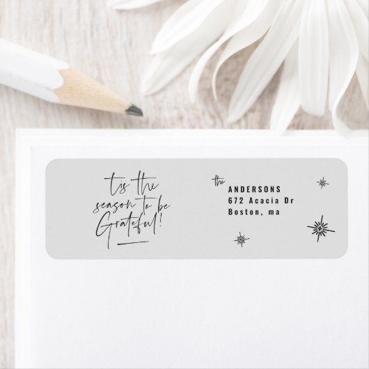 modern script dankbaar vakantie etiket (Insitu)