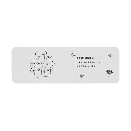 modern script dankbaar vakantie etiket (Voorkant)