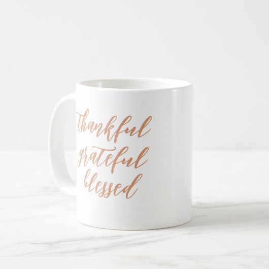 Modern Script Dankbare dankbare gezegende naam Koffiemok (Voorkant links)