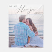 Modern script dat ik van je hou fleece deken (Voorkant)