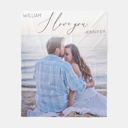 Modern script dat ik van je hou fleece deken (Voorkant)