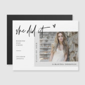 Modern script dat ze het Afstuderen Foto Magnet de (Voorkant / Achterkant)