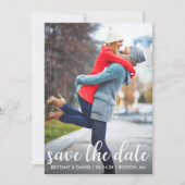Modern script | De datum-foto opslaan Save The Date (Voorkant)
