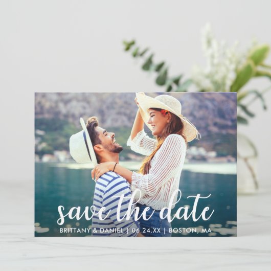 Modern script | De datum van aankondiging opslaan  (Staand voorkant)