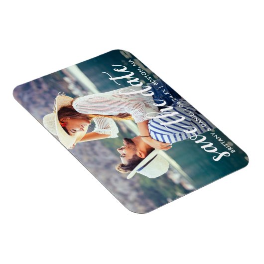 Modern script | De datum van aankondiging opslaan Magneet (Rechterzijde)