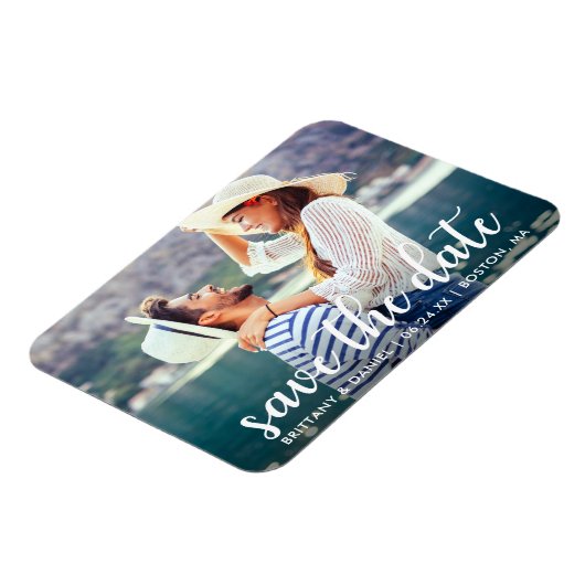 Modern script | De datum van aankondiging opslaan Magneet (Linkerzijde)