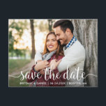 Modern script | De datumfoto opslaan Briefkaart<br><div class="desc">Het moderne Manuscript bewaart het Briefkaart van de Aankondiging van de Foto van het Verloving van het Datumpaar</div>