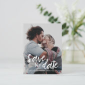 Modern Script De foto van het verloving van de dat Briefkaart (Staand voorkant)