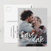 Modern Script De foto van het verloving van de dat Briefkaart (Voorkant / Achterkant)