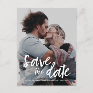 Modern Script De foto van het verloving van de dat Briefkaart