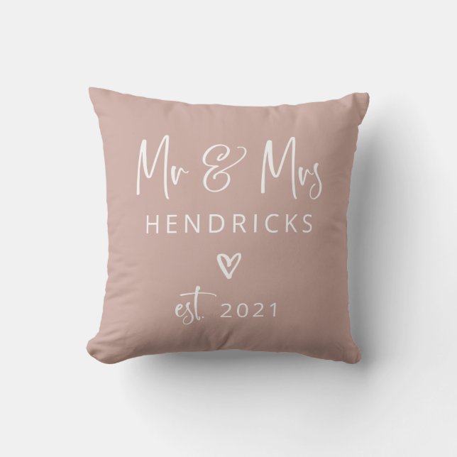 Modern script | De heer en mevrouw Wedding Earthy  Kussen (Voorkant)