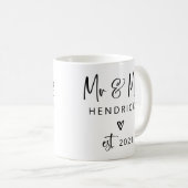 Modern script | De heer en mevrouw Wedding Gevesti Koffiemok (Voorkant rechts)
