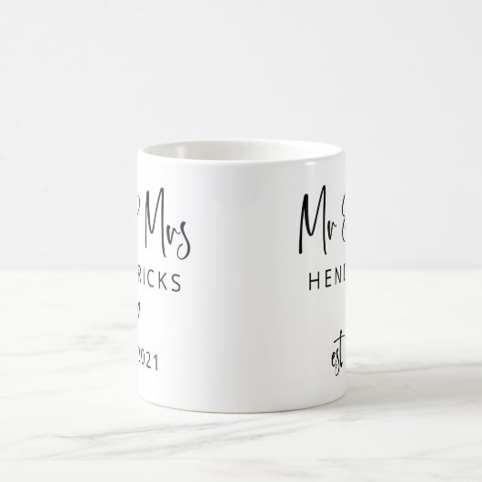 Modern script | De heer en mevrouw Wedding Gevesti Koffiemok (Center)