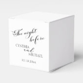 Modern script 'de nacht voor de bruiloft' bedankdoosjes (Voorkant Zijde)