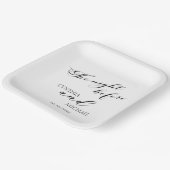 Modern script 'de nacht voor de bruiloft' papieren bordje (Gebogen)