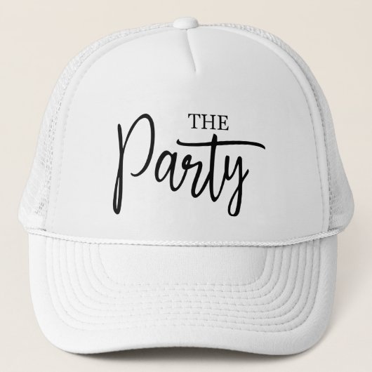 Modern Script De Party Bachelorette Bruidsmeisje   Trucker Pet (Voorkant)